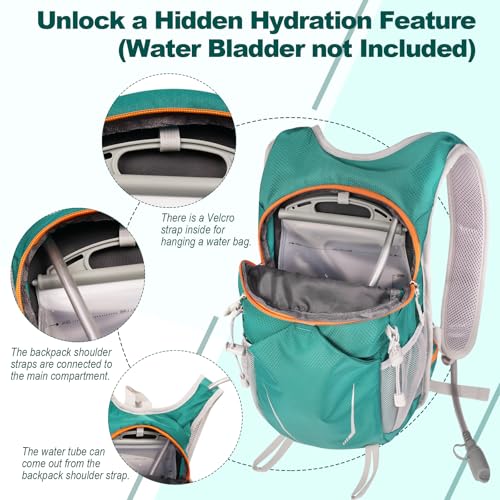 10L Small Hiking Backpack for Men Women Travel Daypack with Chest Strap lightweight backpacks mini backpack for Camping Cycling Travel Outdoor - color: Green