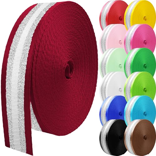 10 Yards Nylon Webbing 1.5 Inch 2 Inch Nylon Strap Webbing Straps Backpack Straps Nylon Belt for Indoor or Outdoor Gear, DIY Crafting, Handles, Luggage, Slings - color: Burgundy-10 Yards, size: 1.5 inch