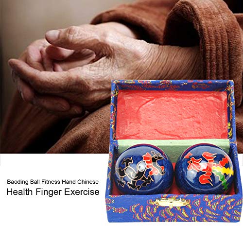 2Pcs Chinese Health Exercise Stress Baoding Balls, Meditation Massage Handball with Box, Hand Exercise Ball for Men Women Hand Exercises and Stress Relief(Color:Green Tai Ji) - color: Green Tai Ji