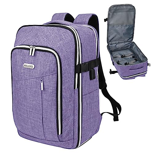 Personal Item Travel Carry On Luggage Backpack for Women Men Flight Approved Casual Weekender Laptop Bag for College Business Outdoors Hiking Water Resistant Lightweight Daypack with USB Charging Port - color: Purple, size: Non-expandable