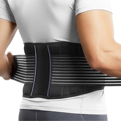 BraceUP Back Support Belt for Men and Women - Breathable Waist Lumbar Support Lower Back Brace for Sciatica, Herniated Disc, Scoliosis Lower Back Pain Relief, with Dual Adjustable Straps (XXL) - size: 2X-Large (Pack of 1)