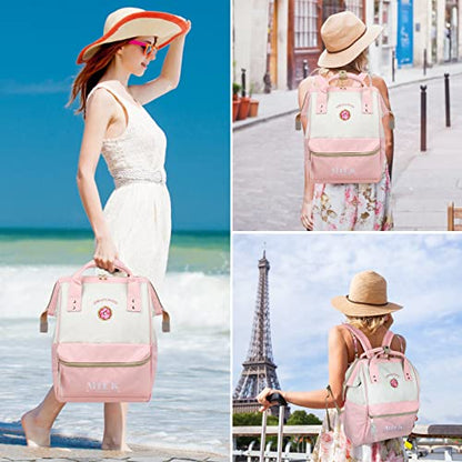 ZOMAKE 15.6 Inch Travel Laptop Backpack for Women Men, Anti Theft Water Resistant Bag Daypack Computer Bag Business Work Cute Backpacks(Donut) - color: Donut