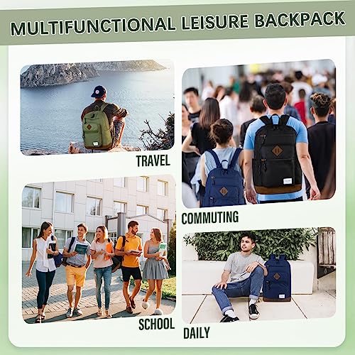 Chase Chic School Backpack for Men Women,Water Resistant Bookbag/Schoolbag/Daypack for Teen Boys Girls High School,College,Work,Travel Green - color: Green