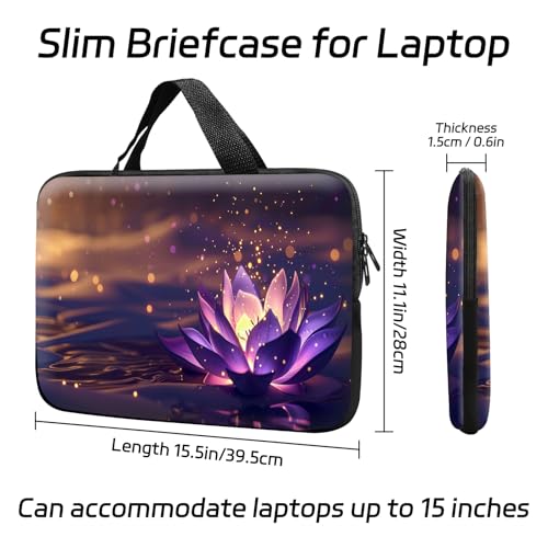 14 15 15.4 15.6 inch Laptop Handle Bag Computer Bag, Pouch Holder Notebook Sleeve Cover Soft Case Compatible for Dell,Lenovo,Toshiba HP, Asus Notebook-Luminous Lotus - color: Luminous Lotus