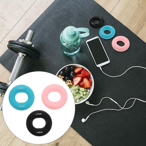 3pcs Silicone Hand Grip Strengthener Rings Set, Multi-resistance Finger Exerciser and Hand Massage Trainer for Forearm Workout, Rehabilitation, and Fitness Training
