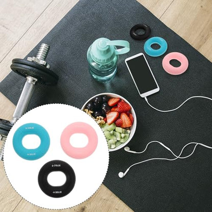 3pcs Silicone Hand Grip Strengthener Rings Set, Multi-resistance Finger Exerciser and Hand Massage Trainer for Forearm Workout, Rehabilitation, and Fitness Training