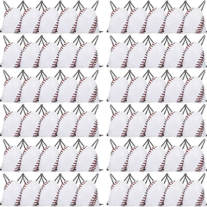 Frienda Baseball Drawstring Backpack Bag Baseball Drawstring Party Favor Bags for Gym Sports Teams(60 Pieces)