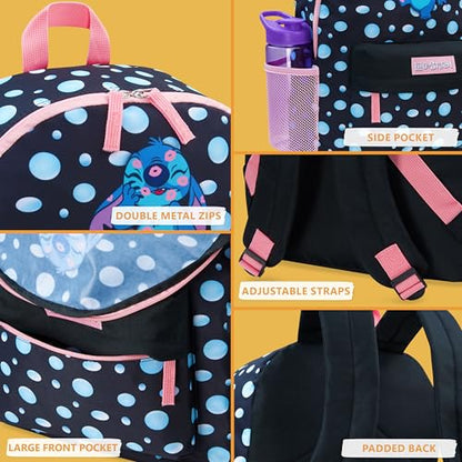 Disney Stitch Backpack for Girls Teens School Bag Kids Book Bag School Supplies Gifts (Black) - color: Black