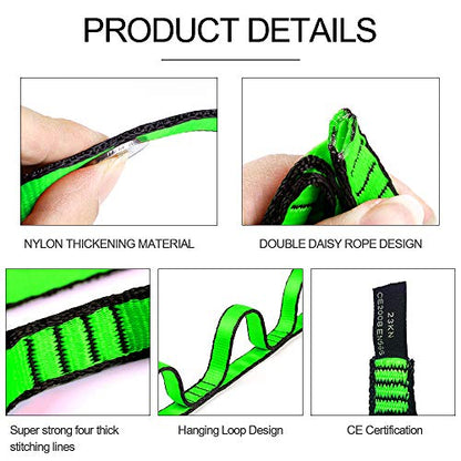 KIKIGOAL 2pcs Safety Daisy Chains Strong Climbing Strap Adjustable Nylon Strap Rope Yoga Pilates Stretching Straps - color: Grey, size: 105cm x 1.5cm