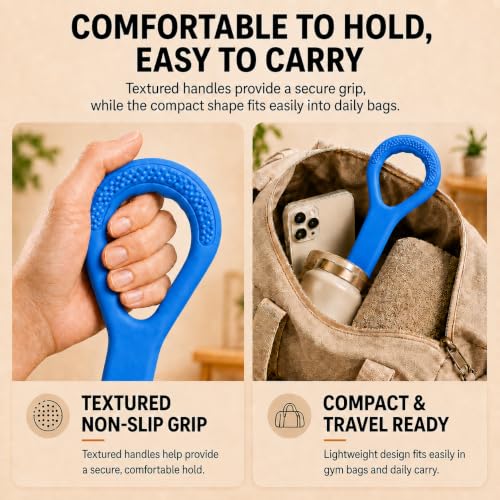 Figure 8 Resistance Bands with Handles, Resistance Bands for Arms, Back & Shoulder Training, Exercise Equipment for Yoga, Pilates & Stretching, Portable Home Gym Equipment - color: Blue