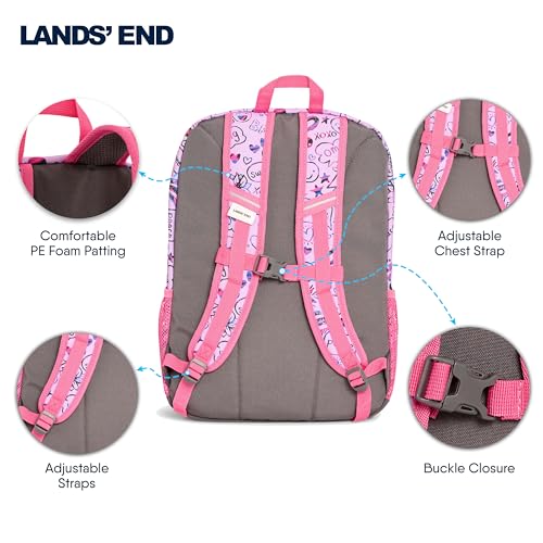 Lands' End Unisex Kids Medium ClassMate Lightweight Durable Elementary School Backpack, Fuchsia Pink - color: Fuchsia Pink