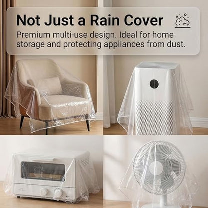 10 Pack Backpack Rain Cover Clear Waterproof Bag Cover for Backpack 15L-40L, Dustproof Backpack Cover for Air Travel, Hiking, Camping, Outdoor Essentials with Storage Box