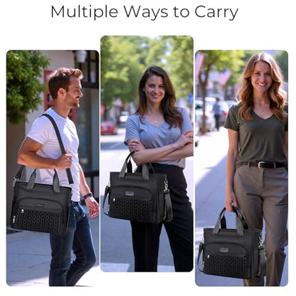 AIJIEKE Large Insulated Lunch Bag for Men Women, Leakproof Work Lunch Box | Keeps food fresh 8-12 hours. Spacious multi-pocket design with a removable strap. Water-resistant and easy-wipe interior - color: A.Black