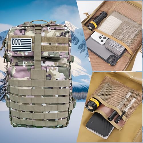 50L Large Military Tactical Backpack Molle Army Assault Pack for Travel Camping Hiking Fishing Backpack for men (Comouflage) - color: Comouflage