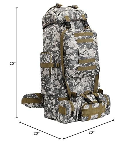 100L Camping Hiking Backpack,Molle military Tactical rucksack backpack,Waterproof Lightweight Hiking Backpack - color: Citycamo