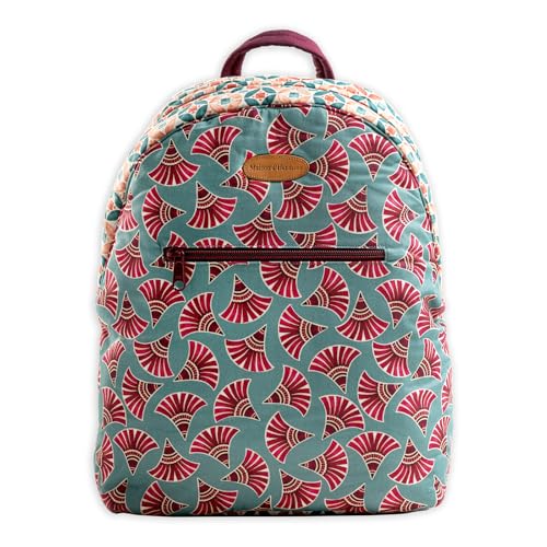 Maison d' Hermine Backpack for Women Men Cotton Shoulder Multipurpose Rucksack with Small Pouch Lightweight Multi Pocket Bag for Travel Work Beach Perfect for Spring Summer (Bamako - Coumba) - color: 57 - Bamako - Coumba