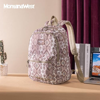 Montana West Backpack Purse for Women Western Aztec Backpack Purse Lightweight Casual Daypack for Travel - color: Light Coffee