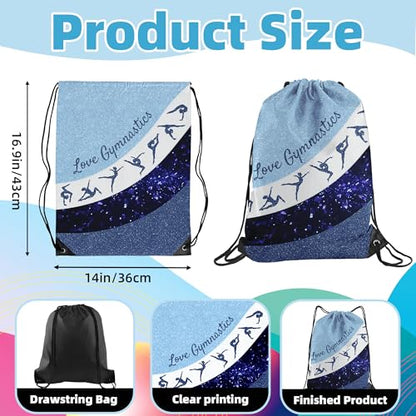 Gymnastics Drawstring Backpack - Team Gifts Bag (Blue, 1Pcs) - color: Blue