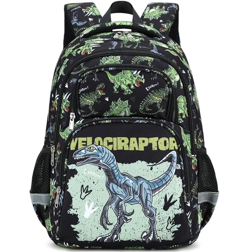 abshoo Cute Dinosaur School Backpack For Boys Elementary Kindergarten Kids School Bag (Dinosaur Black C) - color: Dinosaur Black C