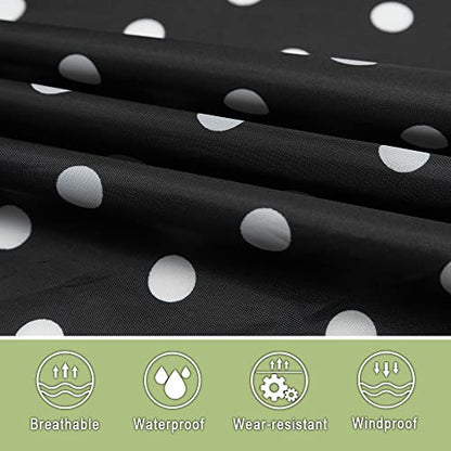Fashion Hooded Rain Poncho Waterproof Raincoat Jacket with pocket for Women/Men/Adult - color: Black Dot