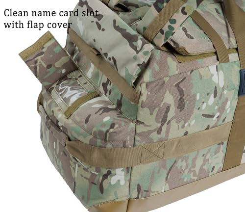 Large Military Duffle Bag Backpack Tactical Field Gear Equipment Duffel Bag Army Deployment Bag 85L - color: At Camo
