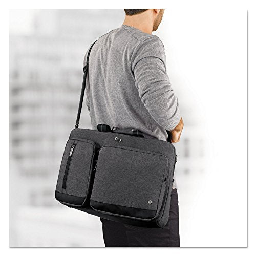 Solo New York Hybrid Briefcase Backpack - Laptop Carrying Bag for Women & Men, Fits 15.6" Computer, Adjustable - Duane, Black - color: Grey