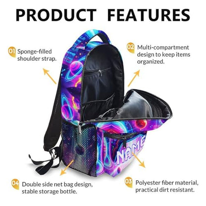 Boys Gaming Backpack Personalized Kids Backpacks for Back to School - Cool Large Capacity Custom Bookbag for School Camping Travel - color: Yellow