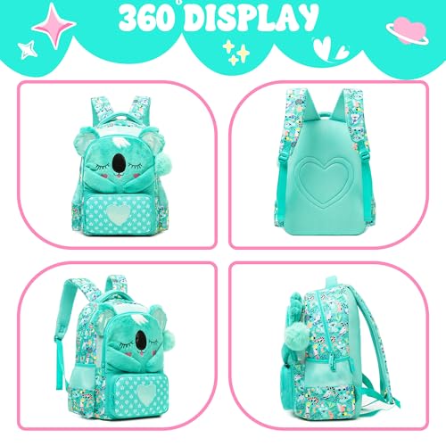 Meetbelify Kids School Backpacks for Girls Boys Backpack with Lunch Bag for Elmentary Students - color: 01 A koala