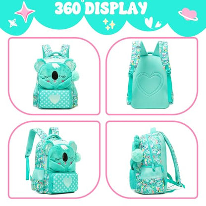 Meetbelify Kids School Backpacks for Girls Boys Backpack with Lunch Bag for Elmentary Students - color: 01 A koala