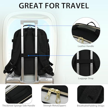 KROSER Laptop Backpack Large Computer Backpack Fits up to 17 Inch Laptop Water-Repellent 40L Travel Backpack Casual Daypack for Business/College/Women/Men-Beige/Black/Army Green - color: Beige/Black/Army Green