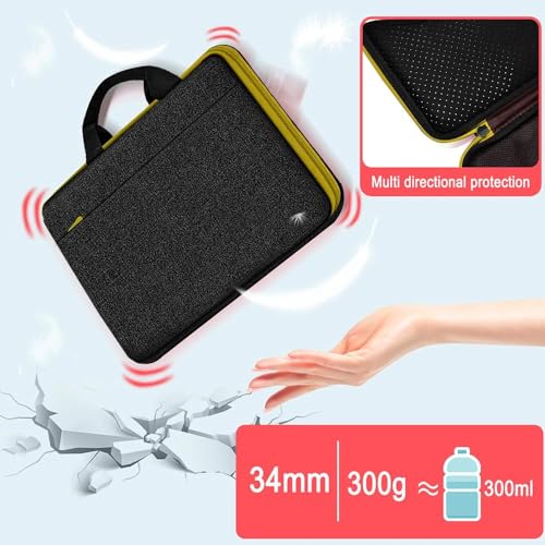 Hseok Laptop Case for MacBook Pro 14 inch TSA Sleeve Handbag,Black-Yellow - color: Black-yellow