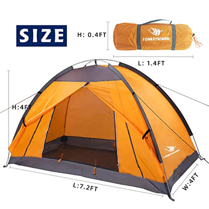 7.2 × 4 × 4 Feet Single Backpack Tent, Waterproof Camping and Hiking Tent can be Used by One Person, Light and Durable - color: Orange