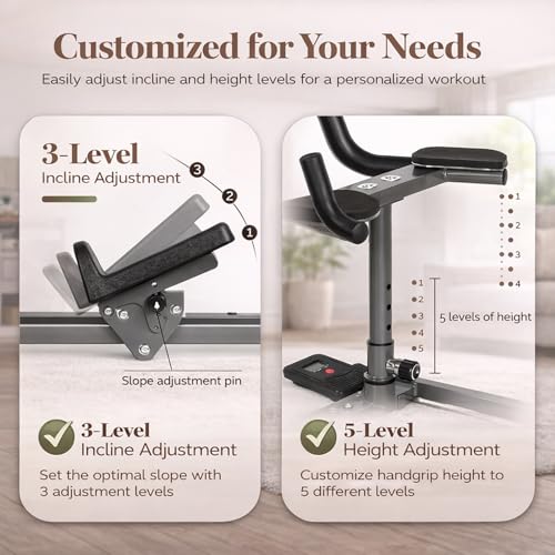 Happlee Crawling Machine for Adults Core Trainer Full Body Workout Machine Spine Twist and Stretch Trainer Ab Twist Machine Back Stretcher with Counter 5 Level Height 3 Level Angle Home Gym Equipment