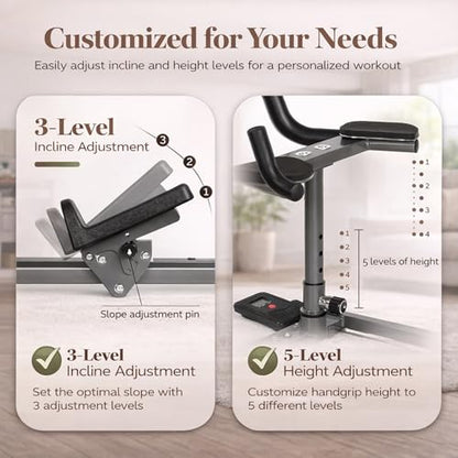 Happlee Crawling Machine for Adults Core Trainer Full Body Workout Machine Spine Twist and Stretch Trainer Ab Twist Machine Back Stretcher with Counter 5 Level Height 3 Level Angle Home Gym Equipment