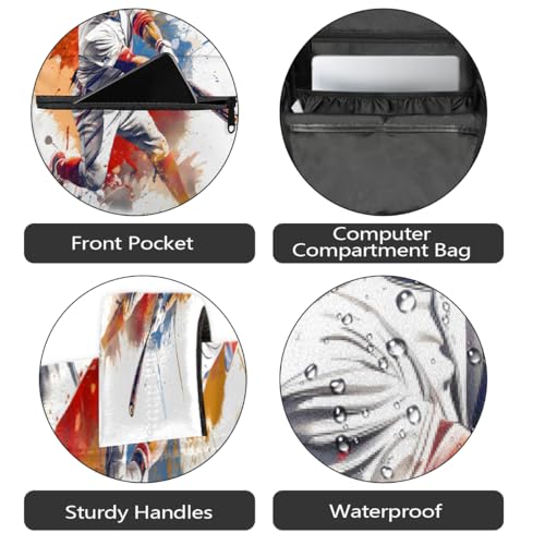 Large Backpack with 15.6 Inch Laptop Compartment, Baseball Ball Player Adult Backpack for Work, Travel & School College Boys Girls - color: Baseball Ball Player