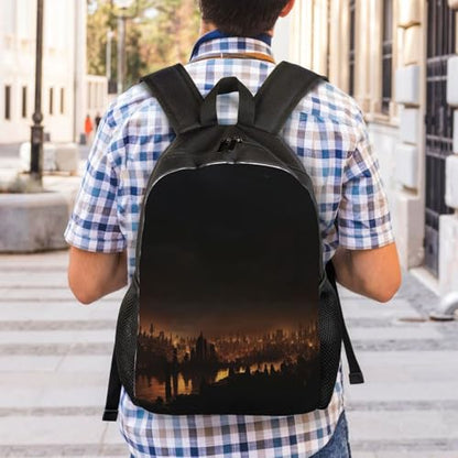 Travel Backpack City in the dark Lightweight Daypack 15 inch Laptop Bag Casual Work Bag for Business Hiking