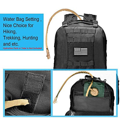 CVLIFE Tactical Backpack Military Army Rucksack 60L Large Assault Pack Detachable Molle Bag - color: 01-black With Patch