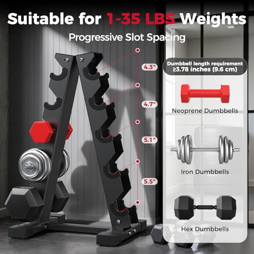 Dumbbell Rack Stand Only, Weight Rack for Dumbbells Compact A-Frame Home Gym Space Saver, 480/800 LBS Weight Capacity - style: 5 Tier - 480LBS