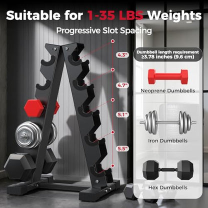 Dumbbell Rack Stand Only, Weight Rack for Dumbbells Compact A-Frame Home Gym Space Saver, 480/800 LBS Weight Capacity - style: 5 Tier - 480LBS
