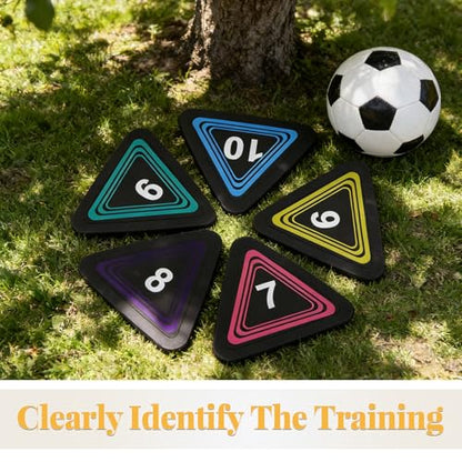 10pcs Numbered Sports Markers, 1-10 Football Training Marker, Anti-Slip Spot Floor Spots for Agility Drills, Basketball, Football Training, Sport Activities