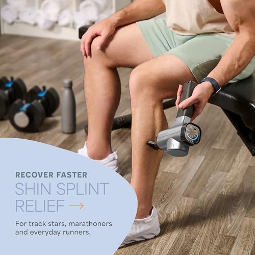 LifePro Massage Gun, Muscle Massager Gun, Massage Gun Deep Tissue, Message Gun, Muscle Massage Gun, Back Massager Gun, Percussion Massage Gun for Athletes, Includes 8 Massage Heads, 5 Speed - color: Silver