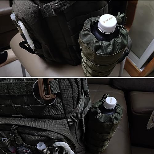Azarxis Molle Pouches, Tactical Compact EDC Small Utility Pouch Waist Bags Sundries Storage Admin Organize Gear Gadget for Military Backpack - color: #08 Black - Water Bottle Pouch - 2 Pack