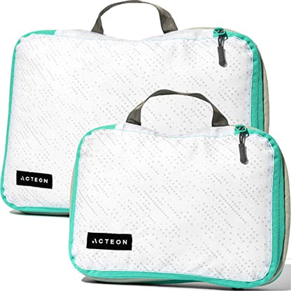 Acteon Compression Packing Cubes - 2 Pack Clean Dirty Separate Zipper - Lightweight Travel Packing Cubes for Luggage - Suitcase Organizer Travel Cubes - Large Small Laundry for Clothes Shoes Makeup - color: Waypoint