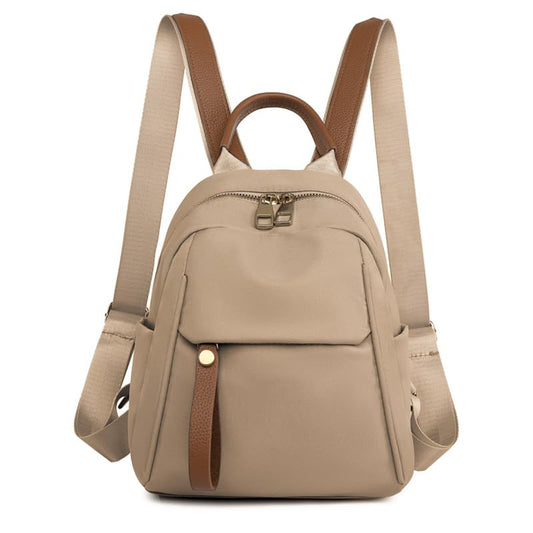 Lightweight Small Backpack for Women, Mini Casual Daypack Backpack, Water-Resistant Oxford Fabric, Fits iPad Mini/Phone/Wallet/Sunglasses, Purse for College Travel Outdoor Daily Multi-Pocket - color: Brown