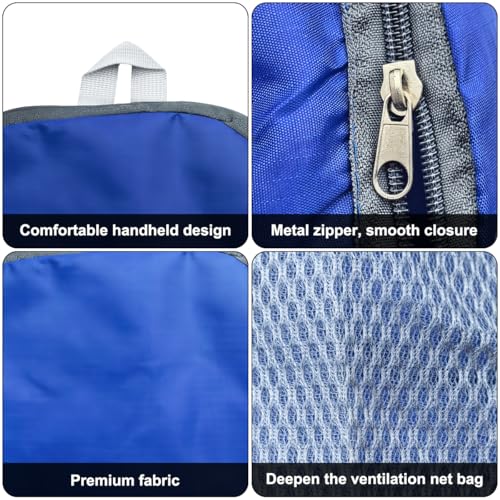 DLAND Pack of 2 Lightweight Foldable Backpack, Water Resistant Travel Hiking Packable Backpack 20 Liters (Navy Blue + Royal Blue) for Camping, Outdoor, Travel Cycling - color: Navy Blue + Royal Blue