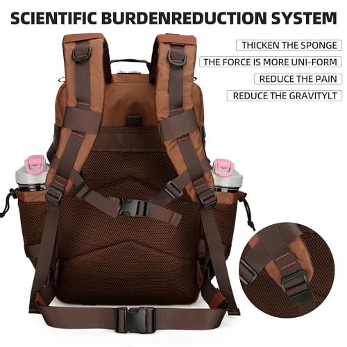 Lovelinks21 45L Tactical Assault Backpack 3 day assault pack with Molle Waterproof backpack Rucksack for Tactical Backpacks (Dark brown) - color: Dark Brown
