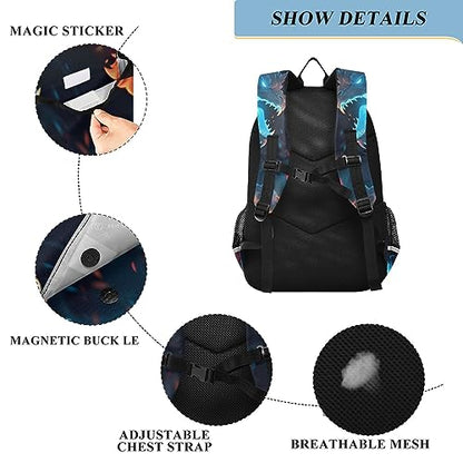 ALAZA Ice & Fire Dragons Laptop Backpack Purse for Women Men Travel Bag Casual Daypack with Compartment & Multiple Pockets - color: Angry Dragons