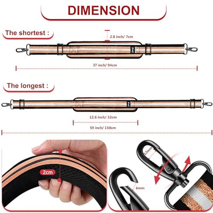 ZINMARK Shoulder Strap 59 inch, Extra-Thick Fixed Cushion Pad and Dual Clasps Universal Replacement Strap for Bags, Camera, Crossbody，Lawn mower -Black Gold Jacquard - color: Black Gold Jacquard