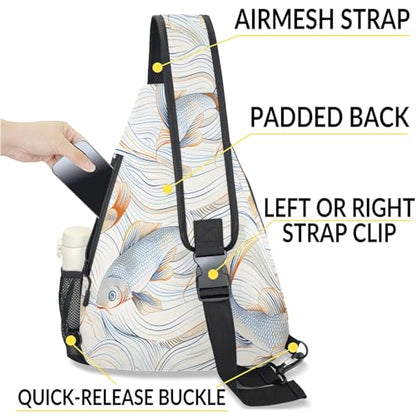 Pickleball Bag for Women Men Adjustable Crossbody Sling Backpack Hold Pickleball Paddle Water Bottle - color: Multicolor 6