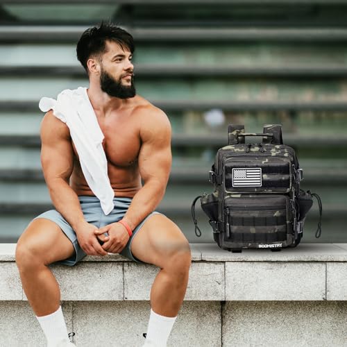 Boomistry 15L Mini Tactical Backpack Small Tactical Backpack for Men and Women, Military Backpack for Gym, Hiking, Daily (Black Camo-15L) - color: Black Camo-15l